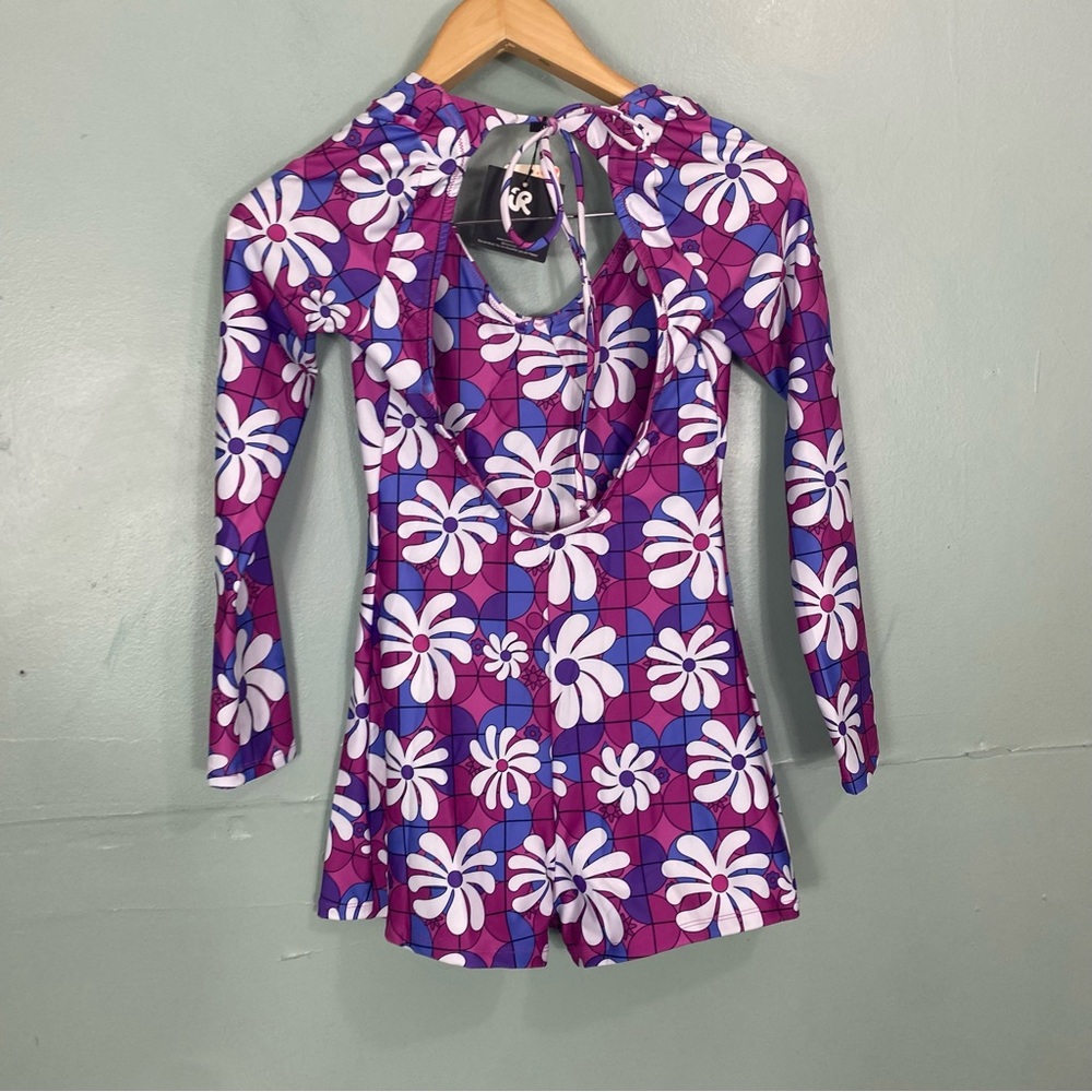 Free People Inner Relm Daydream Surf Suit Purple Floral Large - Picture 4 of 5
